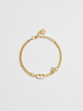 Petit CD Double Bracelet
Gold-Finish Metal and Sparkling Crystals